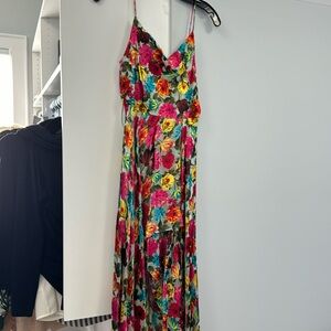 Alice + Olivia Christina Floral Burnout High/Low Dress